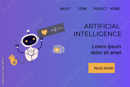 Artificial intelligence themed cyber monday sale banner for online stores.