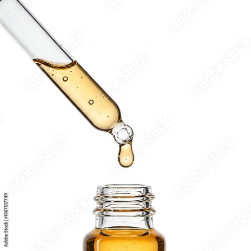 Wallpaper Mural Skincare serum dropped from a pipette into a glass bottle Torontodigital.ca