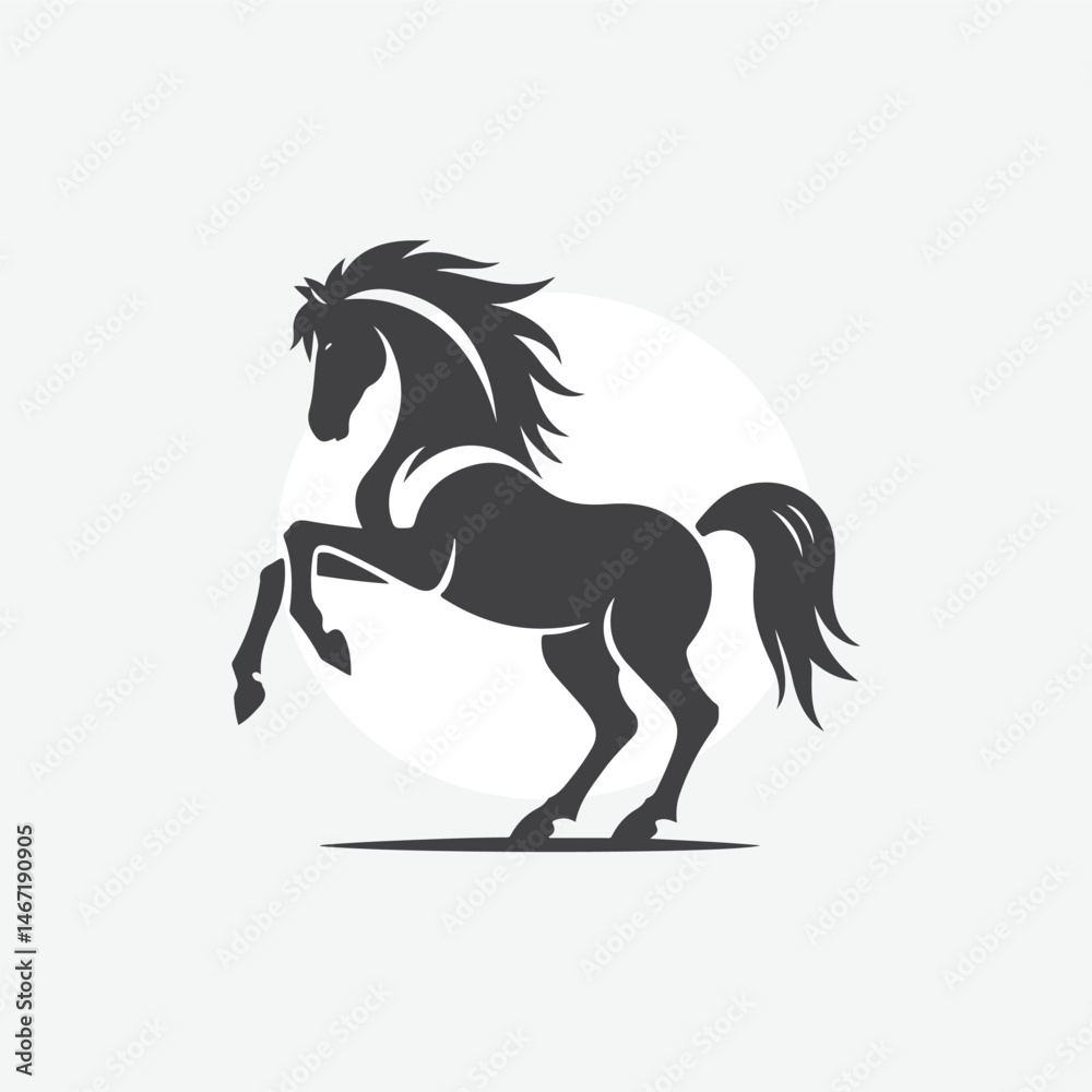 Obraz premium minimalist silhouette of horse. in black and white