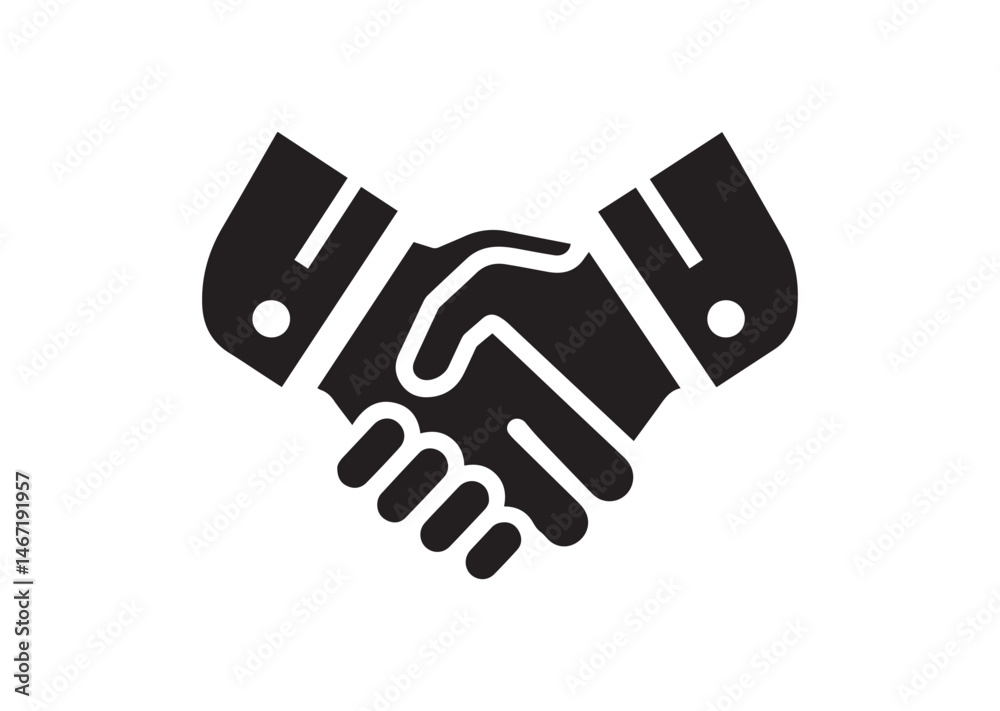Handshake Icon, Business Agreement Handshake Silhouette Vector Handshake Icon, Business Agreement Handshake Silhouette Vector