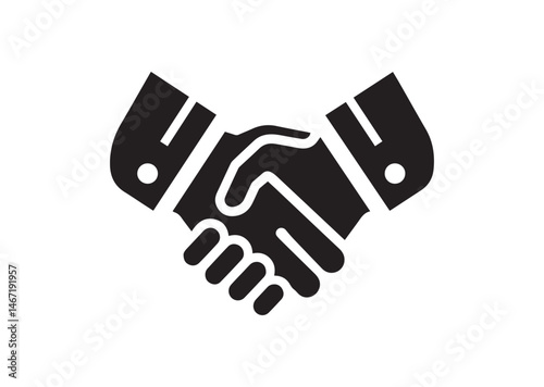 Handshake Icon, Business Agreement Handshake Silhouette Vector