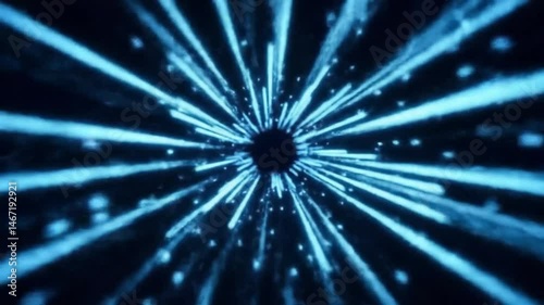 Journey Through the Cosmos: An artistic display of a cosmic journey, with mesmerizing light streaks converging towards a central point, suggesting a voyage through the vastness of the universe.