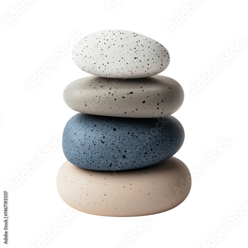 Obraz na płótnie stack of zen stones isolated on transparent background w salonie