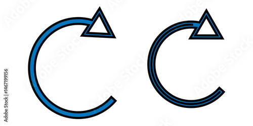 circle arrow icon set. Blue circular arrow icon, refresh, reload arrow icon symbol sign. Blue Reload vector icon set. repeat vector. restart or reset sign