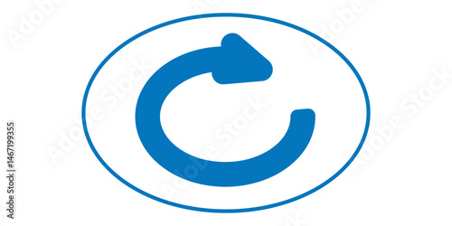 vector illustration of a circle refresh cycle arrow icon sign symbol, reload loading symbol