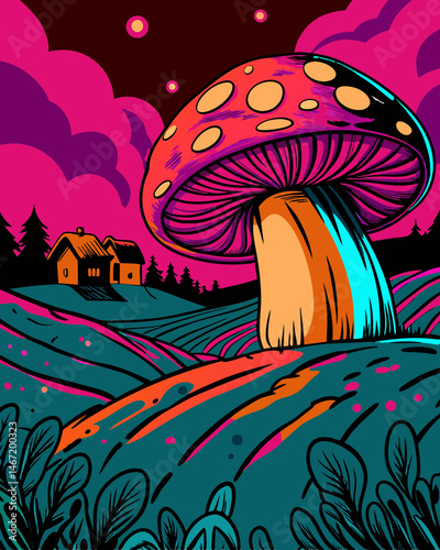 vector illustration of mushroom