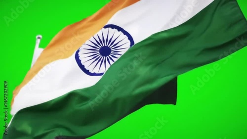 Indian Flag in The Wind: Capturing the essence of India's spirit, the national flag billows majestically in the wind, a symbol of unity, pride, and patriotism. A vibrant display of saffron, white.