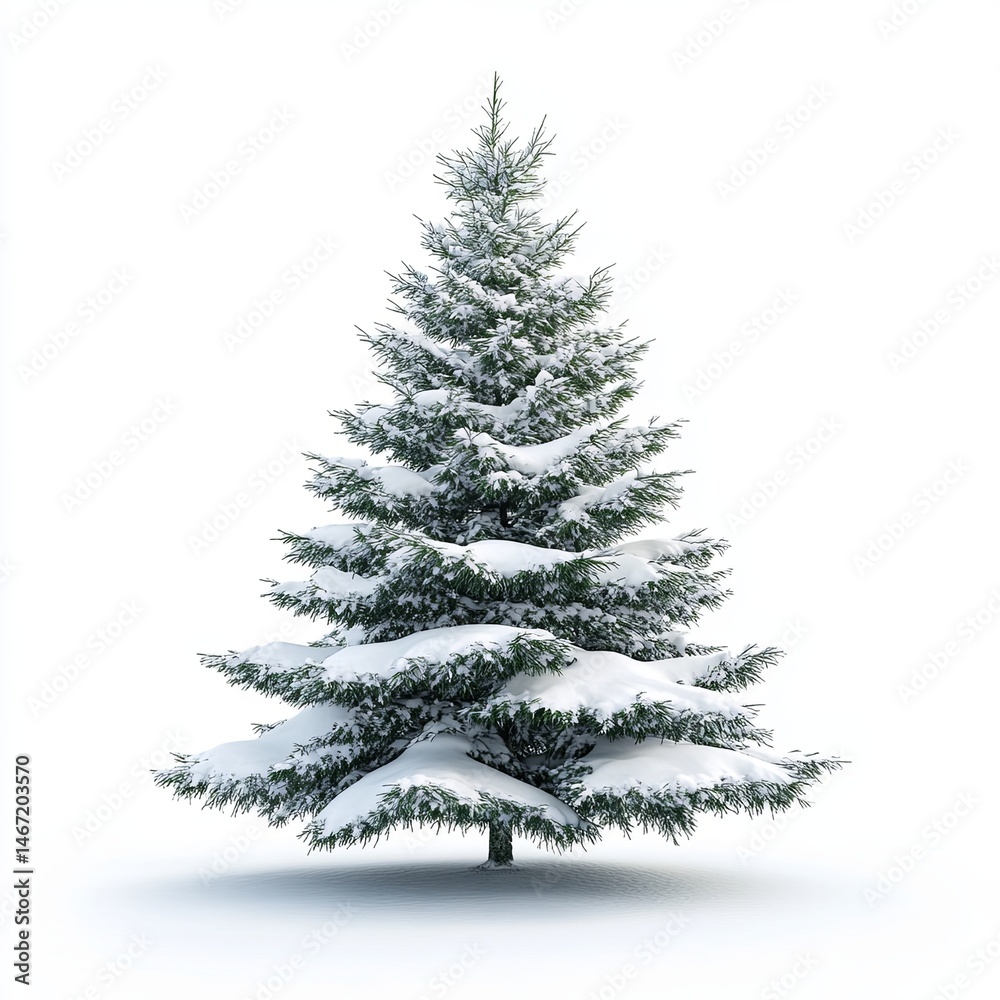 Naklejka premium new year christmas tree on white background isolated