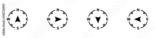 Compass icon. Compass set of symbol. Navigation symbol. Vector Illustration. EPS 10