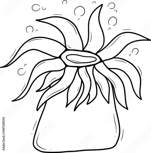 underwater coral cartoon outline