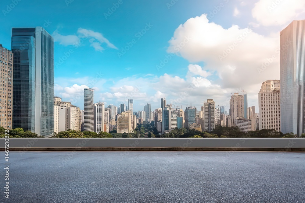 Fototapeta premium City and Blue Sky Background