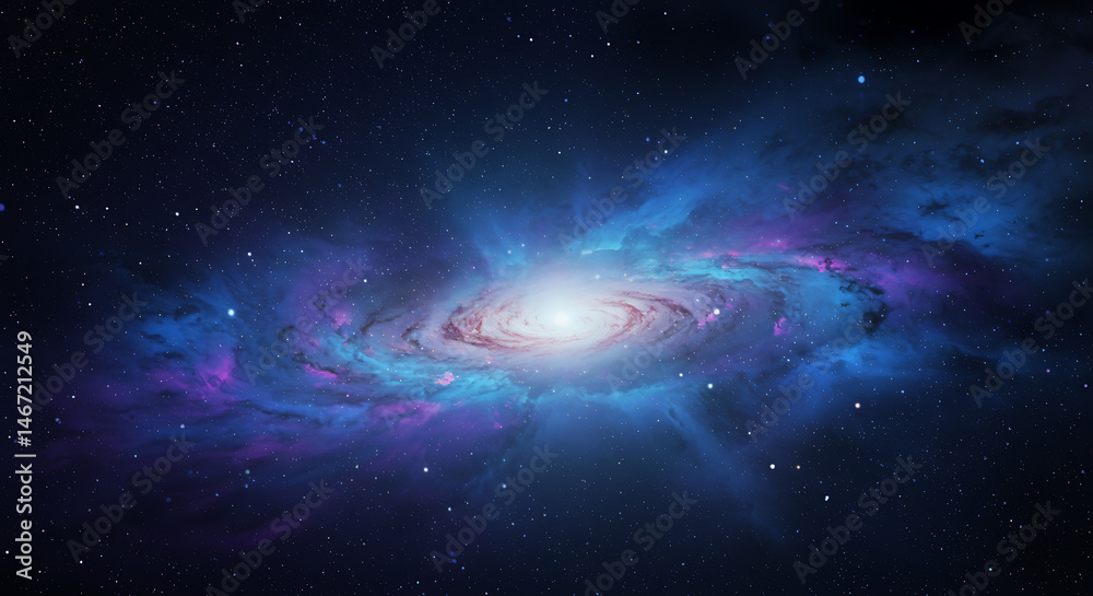 Fototapeta premium Breathtaking spiral galaxy with swirling arms of stars and cosmic dust in vibrant colors