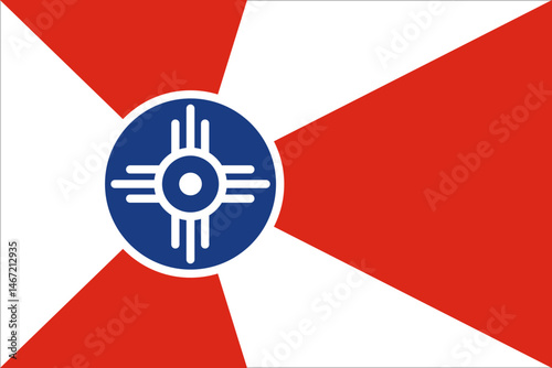 Flag of Wichita city, Kansas, US