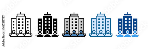 Office Team Icon Set Multiple Style Collection