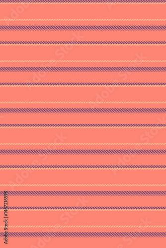 Finish textile stripe lines, direct pattern texture vertical. Uk seamless fabric background vector in salmon and violet colors.