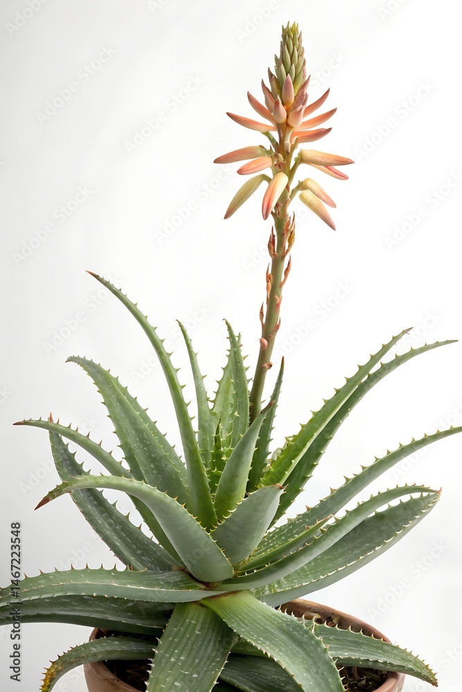 Fototapeta premium Aloe vera flower isolated on white background