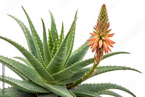 Aloe vera flower isolated on white background