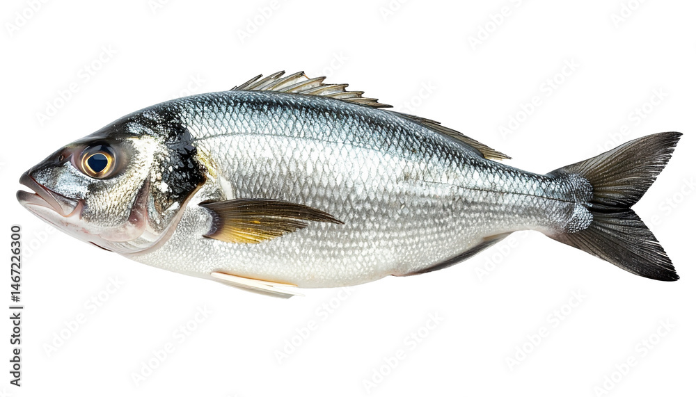 Obraz premium one fresh fish, with shiny scales and clear eyes, PNG