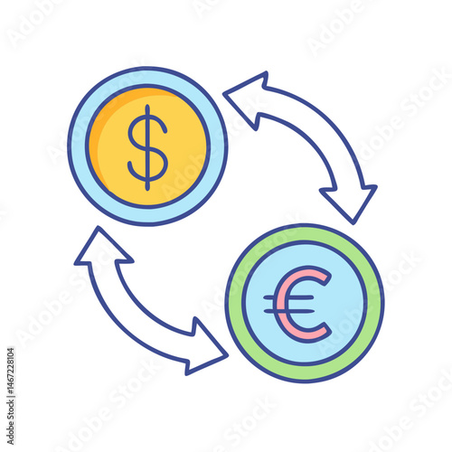 Dollar euro currency exchange rate conversion finance money market investment business trade symbol