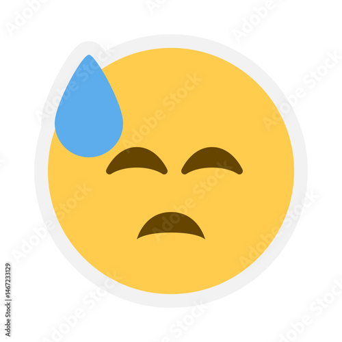 **Downcast Face with Sweat - Emoji Sticker**