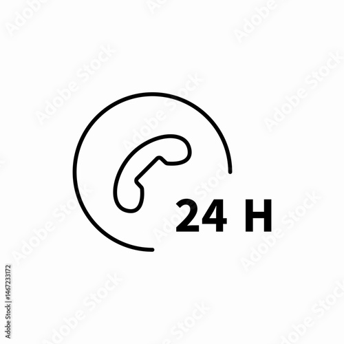 24h customer service icon vector sign