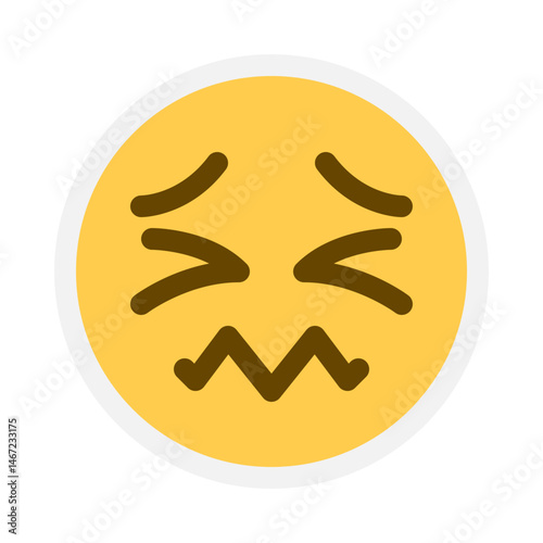 **Confounded Face - Emoji Sticker**