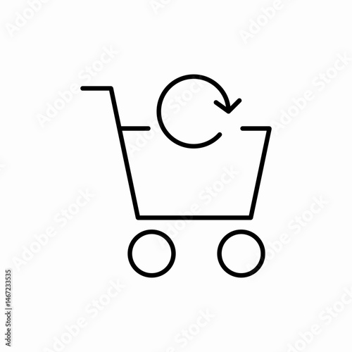 Refresh shopping cart icon vector sign