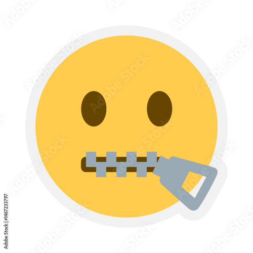 **Zipper-Mouth Face - Emoji Sticker**