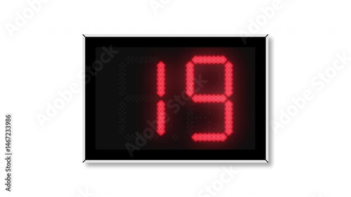 Basketball shot clock countdown with white background
