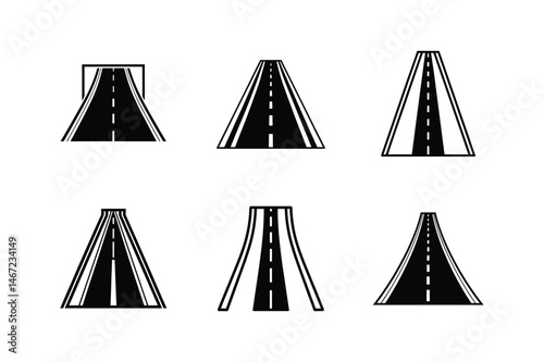 highway road divider line art vector illustration