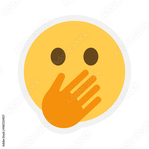 Face with Open Eyes and Hand Over Mouth - Emoji Sticker