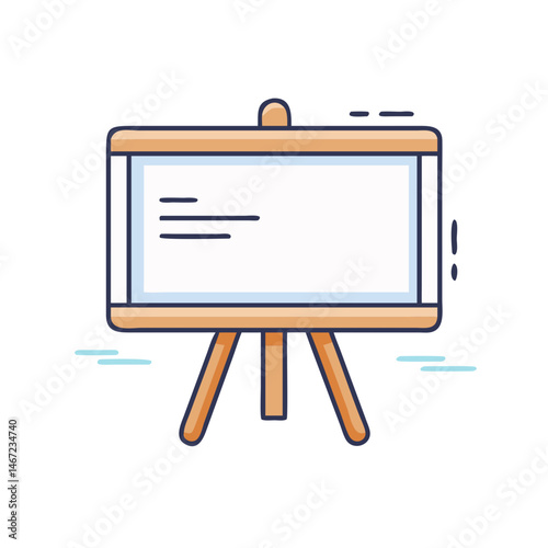 Presentation board easel vector illustration for business meeting and marketing strategy board display