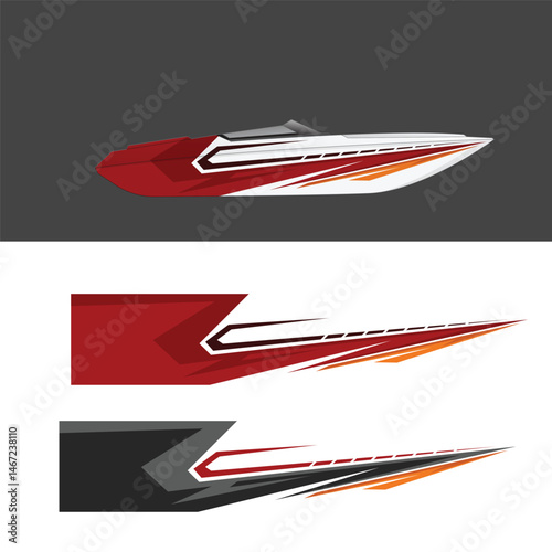 boat body wrapping sticker decal vector design
