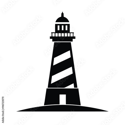 Lighthouse Tower Vector Silhouette Design