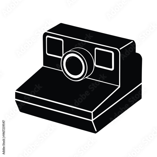 Polaroid Camera Vector Silhouette Art