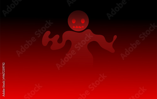 Spooky Red Ghost on a Dark Gradient