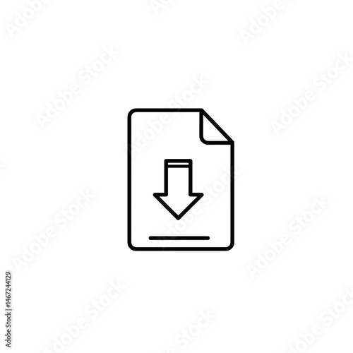 Download document icon black and white for files
