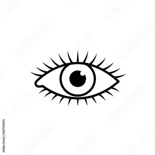 Eye icon black and white for visibility and view settings