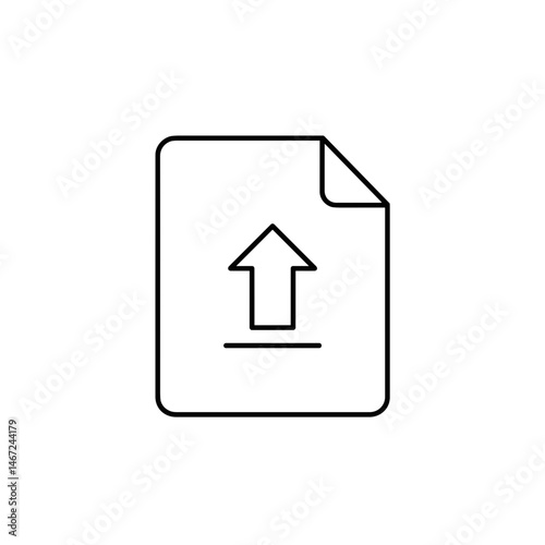 Upload document icon black and white for sending files