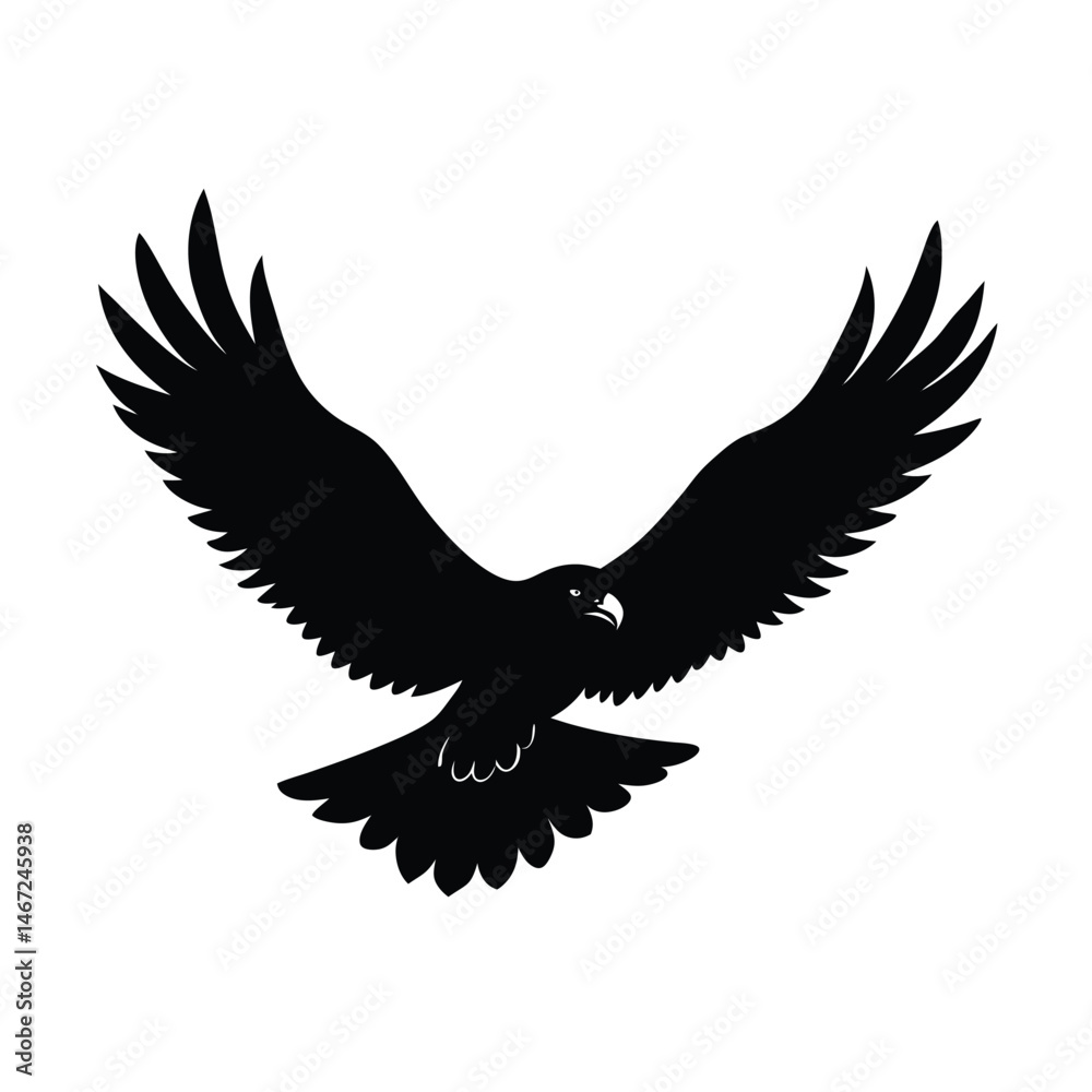 Obraz premium Osprey Flying Vector Silhouette Art