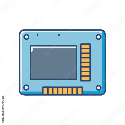 Solid state drive ssd storage device computer hardware component technology vector graphic design