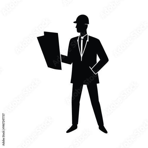 Architect Blueprint Vector Silhouette Art