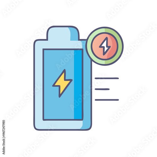 Illustration of battery charging mobile phone energy power electricity cell technology device design