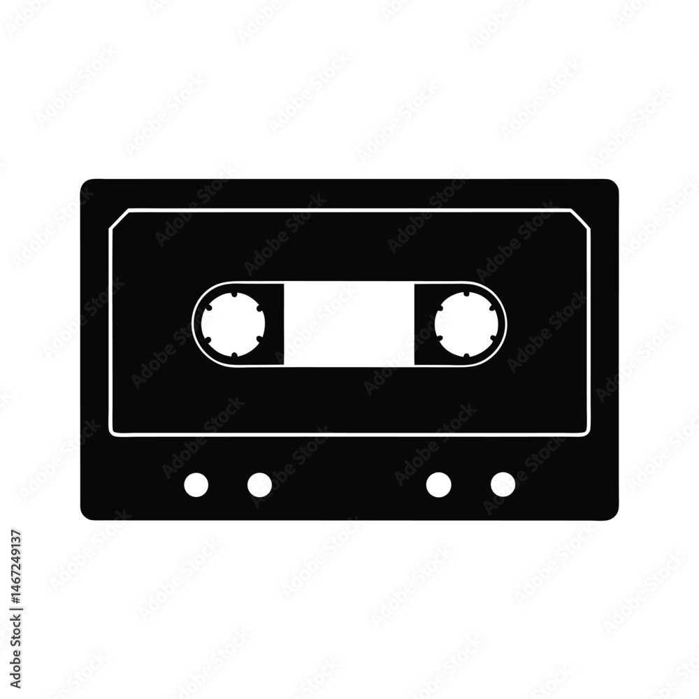 Fototapeta premium Cassette Tape Vector Silhouette Design