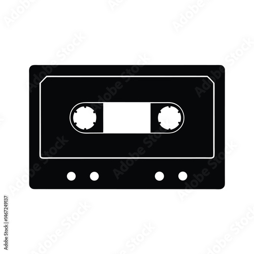 Cassette Tape Vector Silhouette Design
