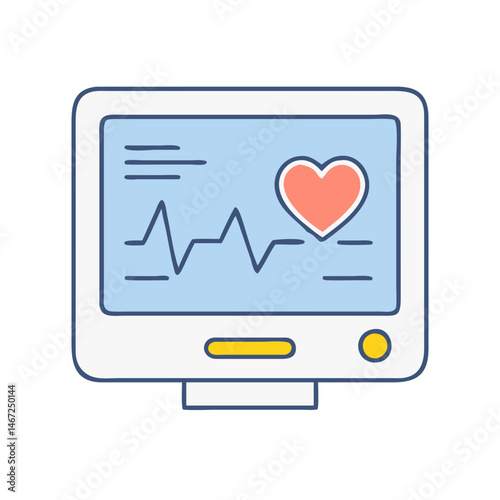 Heart monitor ekg machine with heart rate pulse for medical health checkup equipment vector
