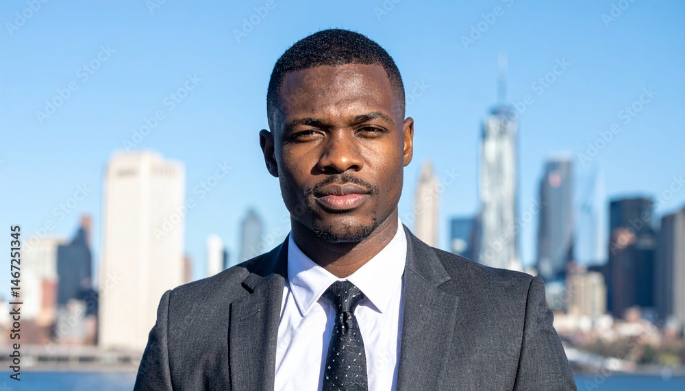 Fototapeta premium 高層ビルを背景にしたポートレート,Portrait with skyscrapers in background 