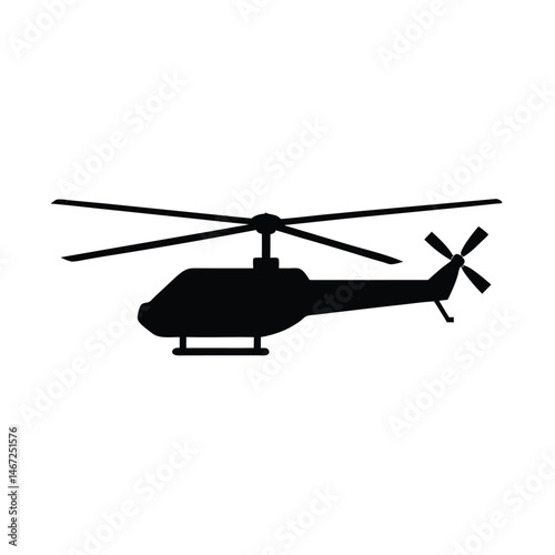 Helicopter Rotor Vector Silhouette