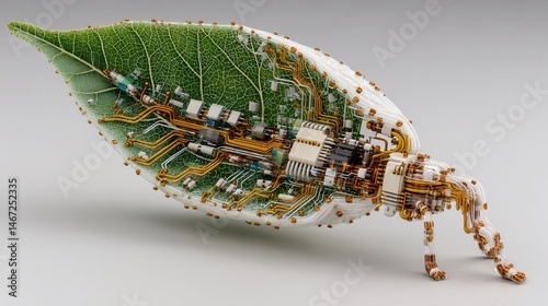 Bio-Digital Leaf Insect: A Fusion of Nature and Technology