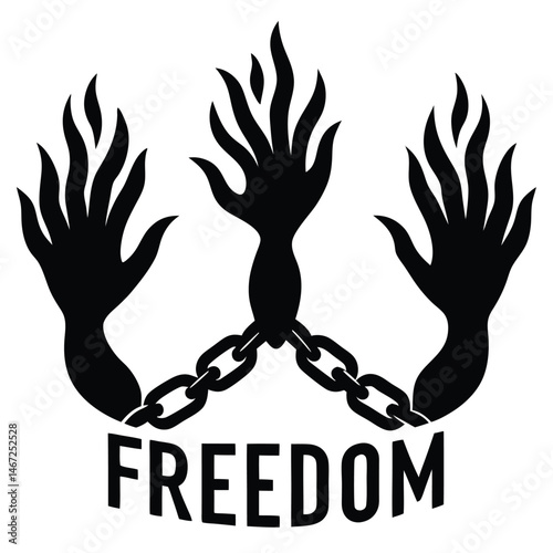 Burning Hands, Chains, and the Pursuit of Freedom A Symbolic Illustration